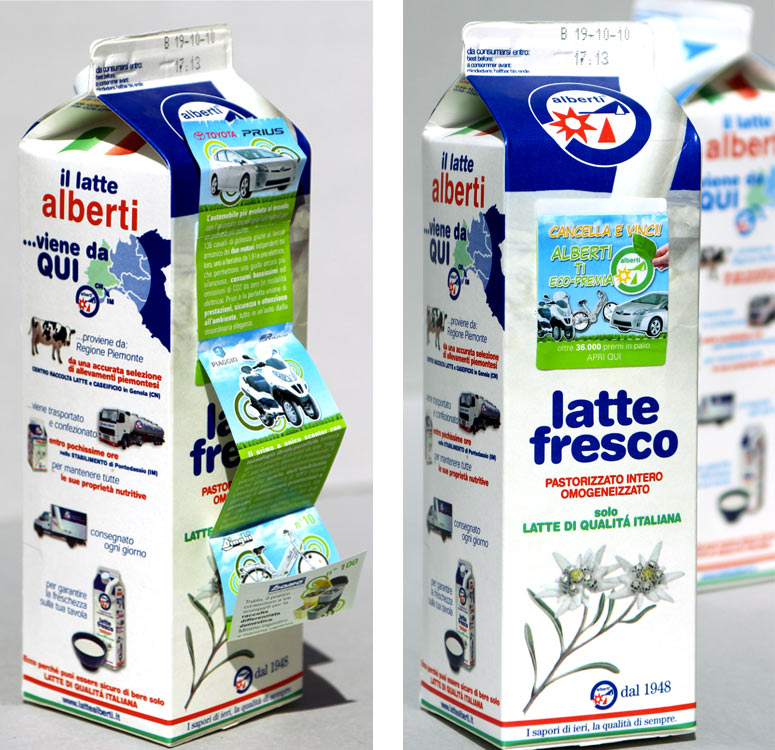 confezioni latte con etichetta multipagina